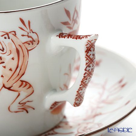 京焼・清水焼 コーヒーカップ＆ソーサー珈琲碗皿 S0708 赤高山寺 200ml