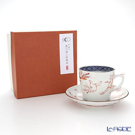 京焼・清水焼 コーヒーカップ＆ソーサー珈琲碗皿 S0708 赤高山寺 200ml