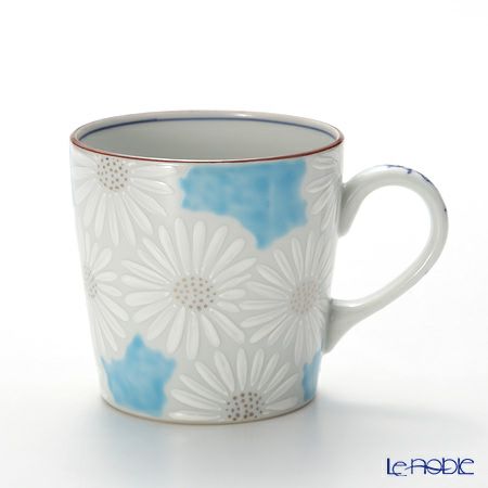 京焼・清水焼 マグカップ K0723 白菊青地