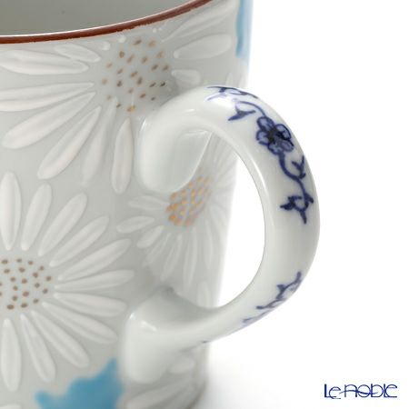 京焼・清水焼 マグカップ K0723 白菊青地