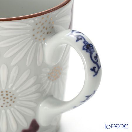 京焼・清水焼 マグカップ K0724 白菊紫地