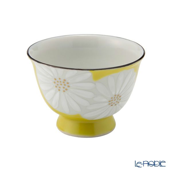 京焼・清水焼 煎茶碗／ぐい呑み 白菊黄地 K09156 50ml