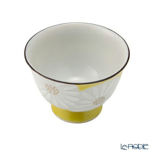 京焼・清水焼 煎茶碗／ぐい呑み 白菊黄地 K09156 50ml