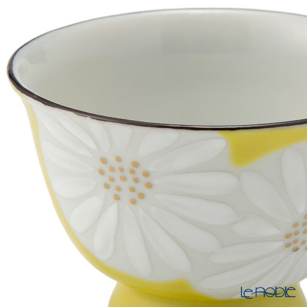 京焼・清水焼 煎茶碗／ぐい呑み 白菊黄地 K09156 50ml