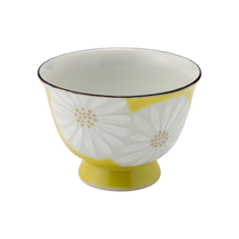 京焼・清水焼 煎茶碗／ぐい呑み 白菊黄地 K09156 50ml