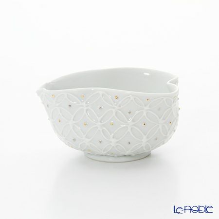 京焼・清水焼 湯さまし S0833 白磁金銀彩七宝紋 洸春窯／高島慎一