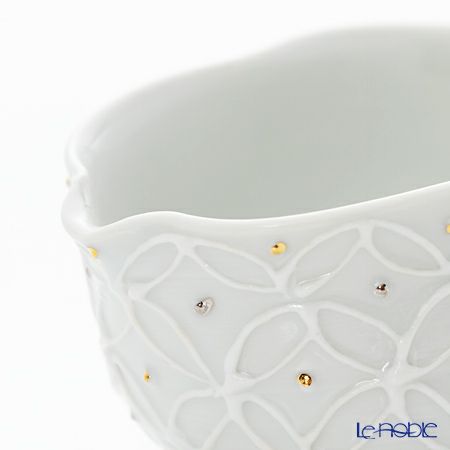 京焼・清水焼 湯さまし S0833 白磁金銀彩七宝紋 洸春窯／高島慎一