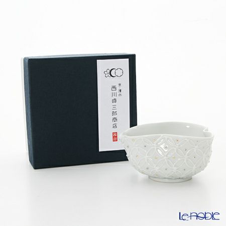 京焼・清水焼 湯さまし S0833 白磁金銀彩七宝紋 洸春窯／高島慎一