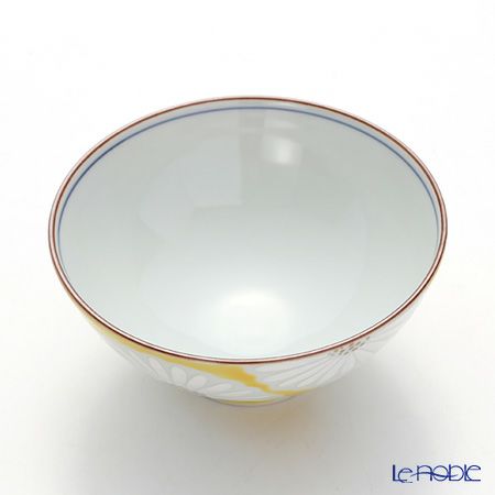 京焼・清水焼 飯碗 白菊黄地 K0504