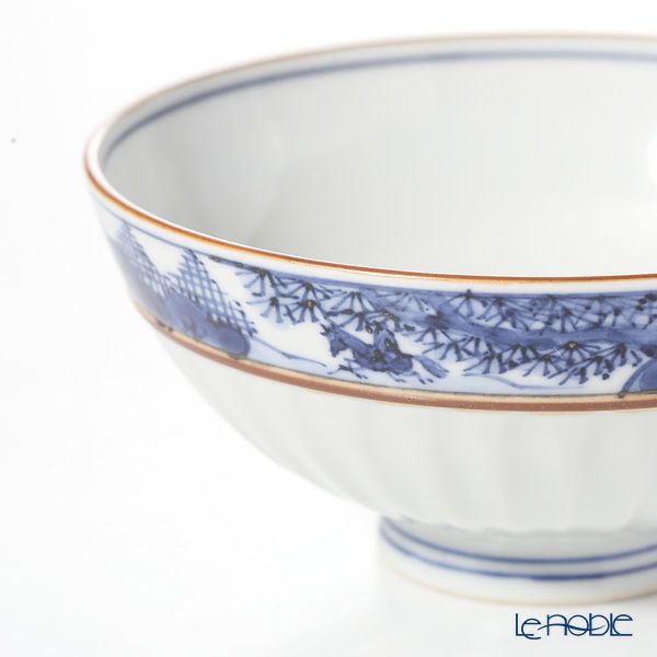 京焼・清水焼 組飯碗 S0562 渕染赤山水 ペア