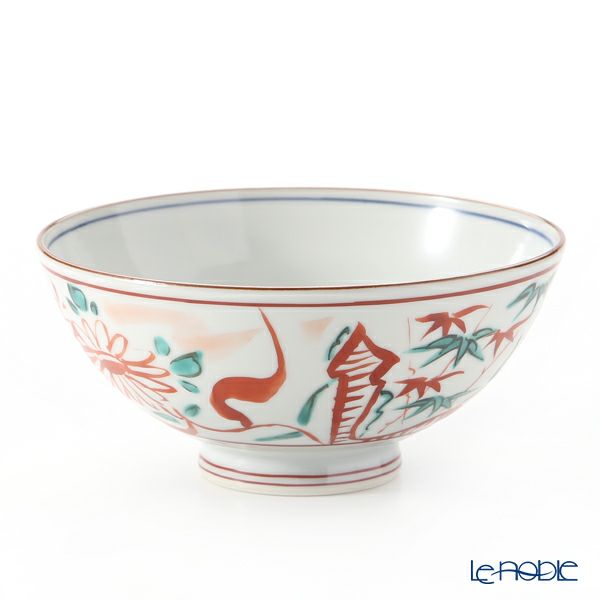 京焼・清水焼 組飯碗 ペア S0581 彩赤絵