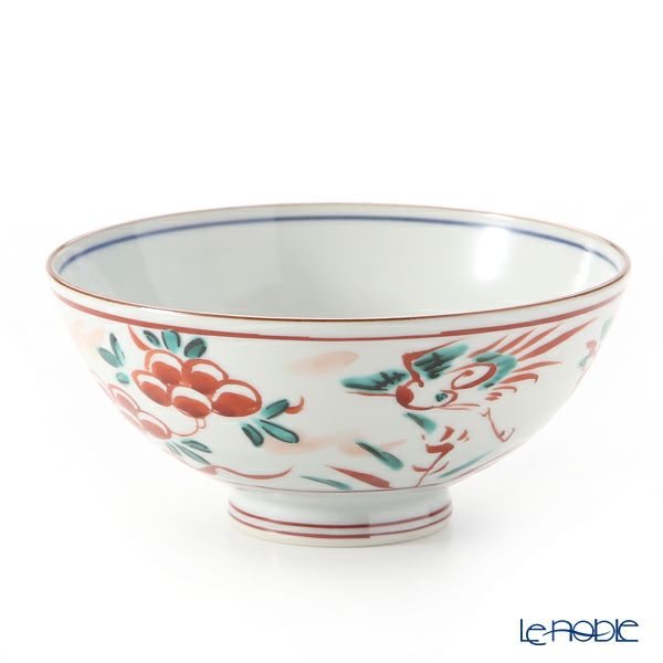 京焼・清水焼 組飯碗 ペア S0581 彩赤絵