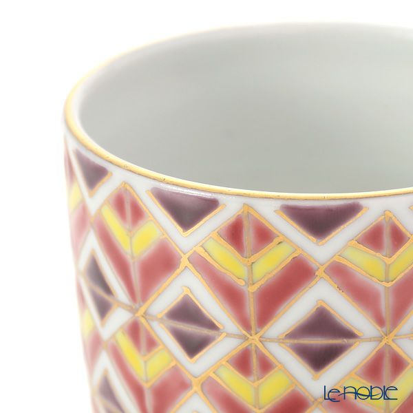 京焼・清水焼 ぐい呑 K0988 彩万華鏡紋 赤 90ml