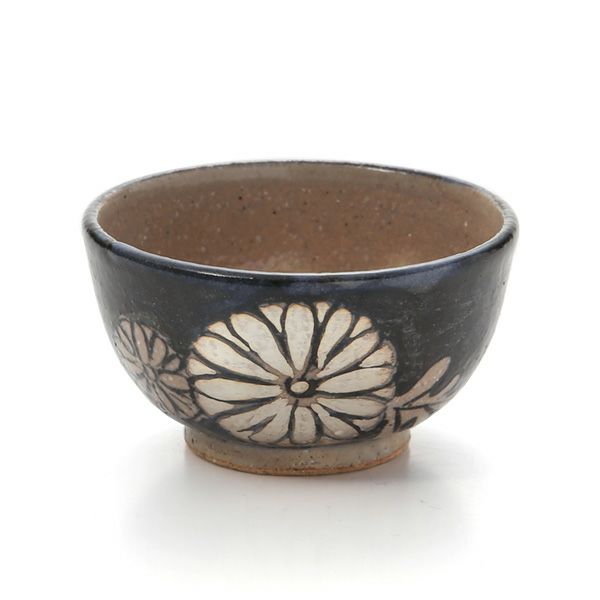 京焼・清水焼 ぐい呑 M09115 鉄絵菊花紋 80ml