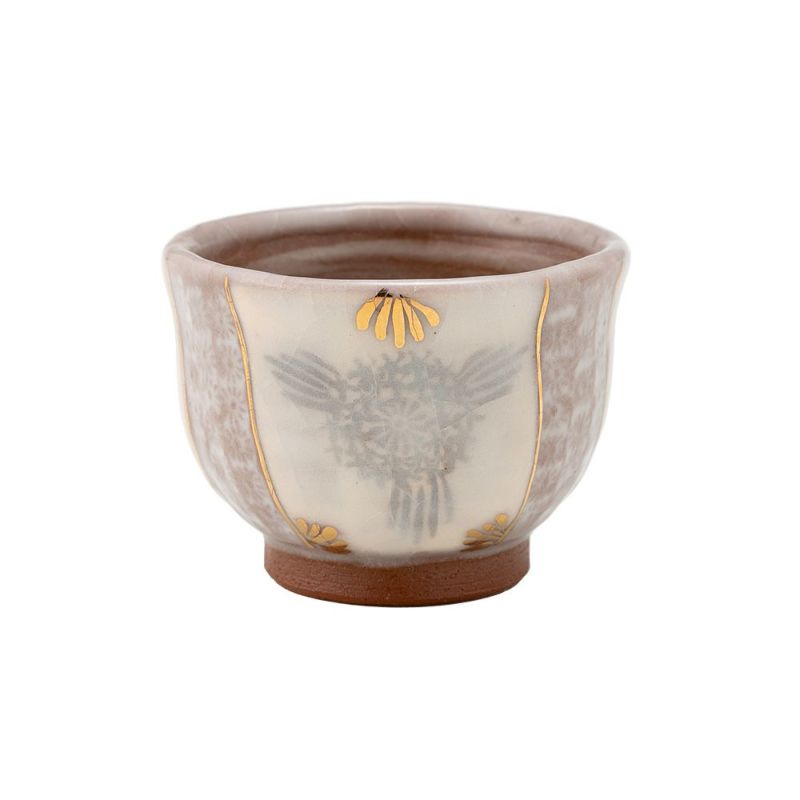 京焼・清水焼 煎茶碗／ぐい呑 志野花三島 K09125 100ml