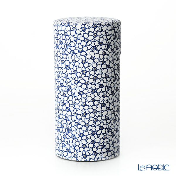 西川貞三郎商店 茶缶 S0880 桜 白 200g アルミ製