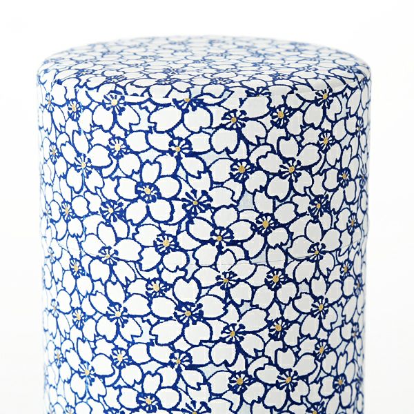 西川貞三郎商店 茶缶 S0880 桜 白 200g アルミ製