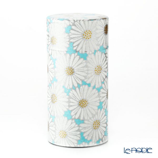 西川貞三郎商店 茶缶 S0891 姫菊 青 200g アルミ製