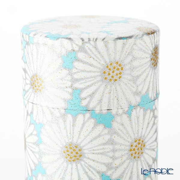 西川貞三郎商店 茶缶 S0891 姫菊 青 200g アルミ製