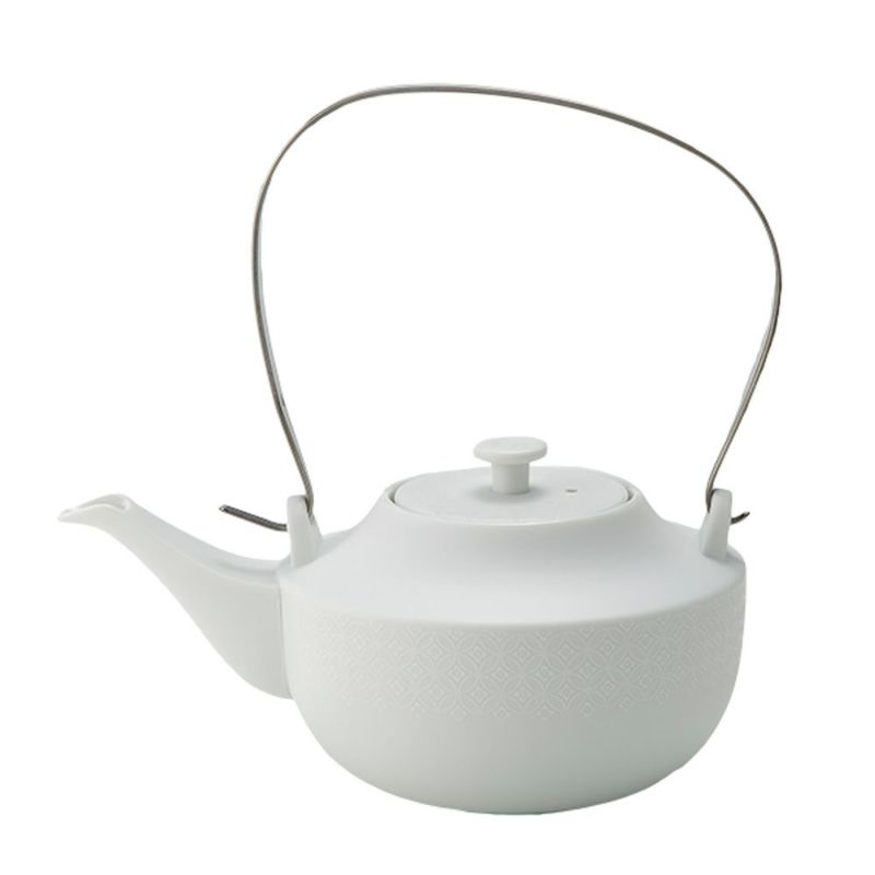 西川貞三郎商店 NISHIKAWA JAPAN KATA ティーポット 凪華 マット ホワイト／七宝文様 800ml NJ02-002