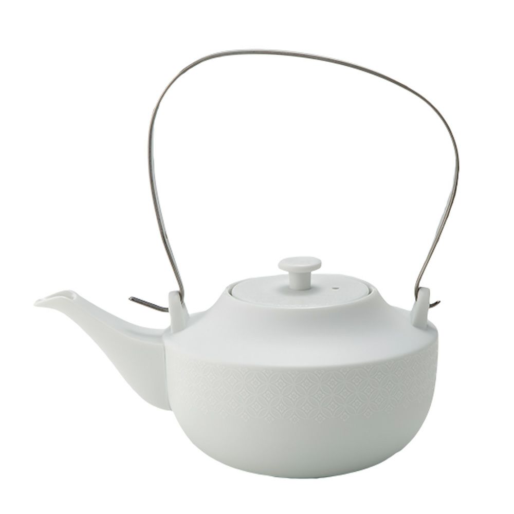 西川貞三郎商店 NISHIKAWA JAPAN KATA ティーポット 凪華 マット ホワイト／七宝文様 800ml NJ02-002