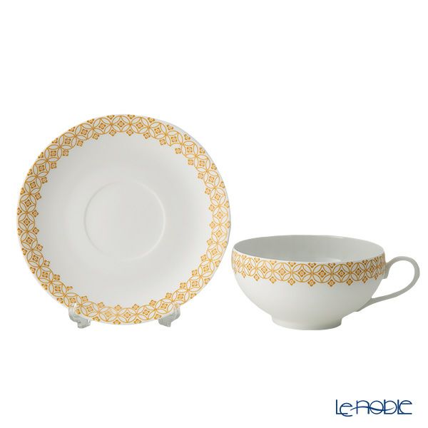 西川貞三郎商店 NISHIKAWA JAPAN KATA エッグシェル／卵殻手（らんかくで） ティーカップ＆ソーサー 天花 マット イエロー／七宝文様 220ml NJ07-001