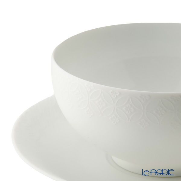 西川貞三郎商店 NISHIKAWA JAPAN KATA エッグシェル／卵殻手（らんかくで） ティーカップ＆ソーサー 凪華 マット ホワイト／七宝文様 220ml NJ07-002