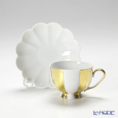 アウガルテン（AUGARTEN） メロン ゴールド＆ホワイト（7020G） モカカップ＆ソーサー 50ml（015）