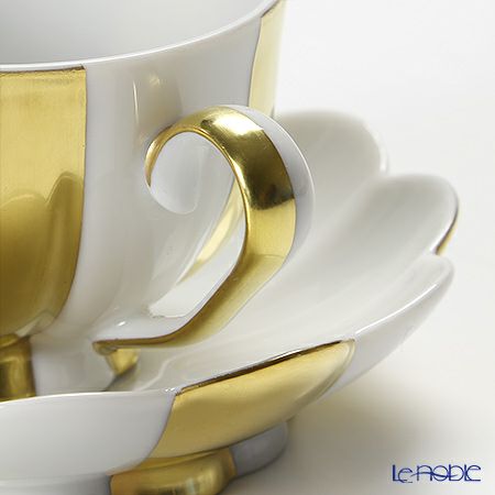 アウガルテン（AUGARTEN） メロン ゴールド＆ホワイト（7020G） モカカップ＆ソーサー 50ml（015）