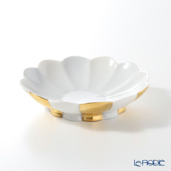 アウガルテン（AUGARTEN） メロン ゴールド＆ホワイト（7027G） 小皿9.5cm（015メロンシェイプ）