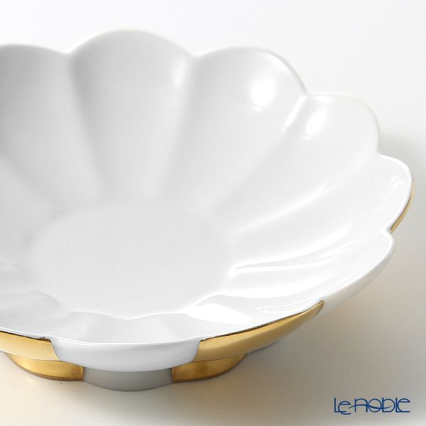 アウガルテン（AUGARTEN） メロン ゴールド＆ホワイト（7027G） 小皿9.5cm（015メロンシェイプ）