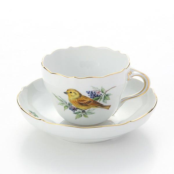 マイセン（Meissen） 鳥 260210／00582／Yellow Hammer コーヒーカップ＆ソーサー 200ml キアオジ