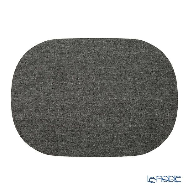 トルコ雑貨 アルテペレ チェーン プレースマット／ランチョンマット オーバル デニム調 グレー／ホワイト 32×45cm PVC加工合皮製 撥水加工