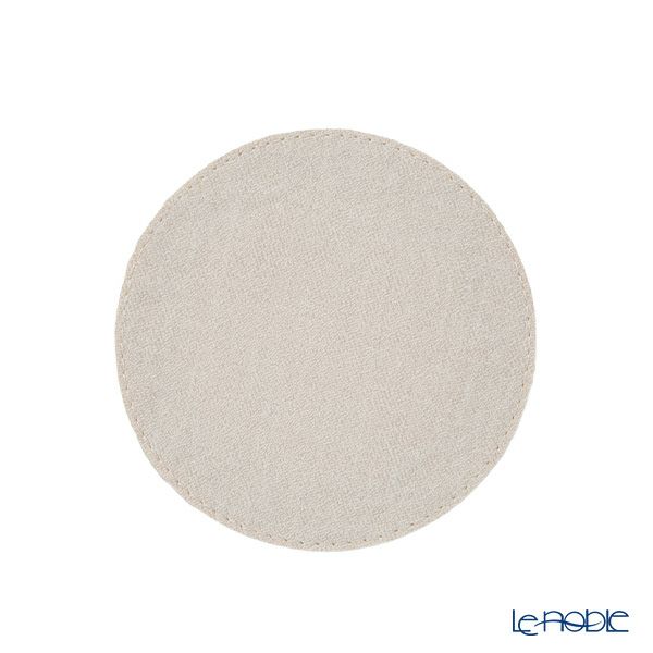 トルコ雑貨 アルテペレ チェーン コースター 11.5cm 5枚セット デニム調 ホワイト／グレー 刺繍ラメ入り PVC加工合皮製 撥水加工