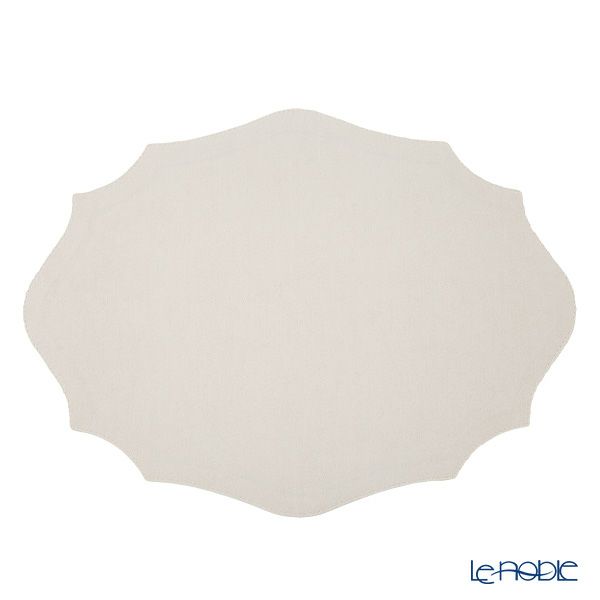 トルコ雑貨 アルテペレ カーリー プレースマット／ランチョンマット デニム調 ホワイト／ピンク 35×48cm PVC加工合皮製 撥水加工