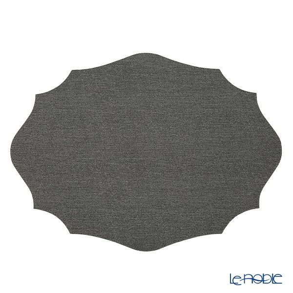 トルコ雑貨 アルテペレ カーリー プレースマット／ランチョンマット デニム調 グレー／ホワイト 35×48cm PVC加工合皮製 撥水加工