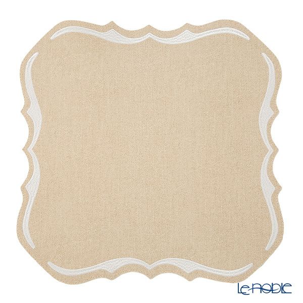 トルコ雑貨 アルテペレ スクエア プレースマット／ランチョンマット デニム調 ベージュ 38×38cm PVC加工合皮製 撥水加工