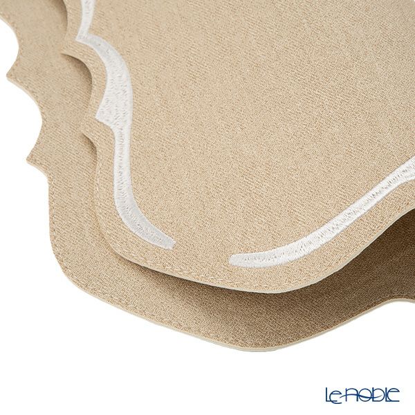 トルコ雑貨 アルテペレ スクエア プレースマット／ランチョンマット デニム調 ベージュ 38×38cm PVC加工合皮製 撥水加工