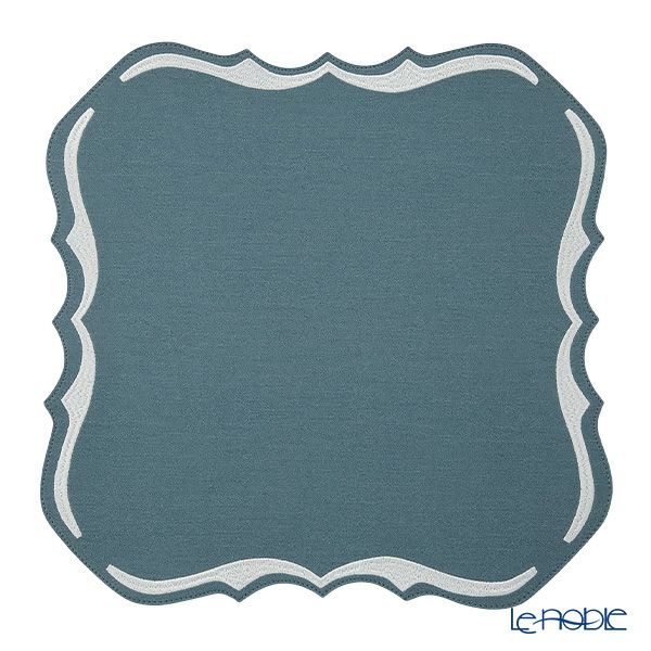 トルコ雑貨 アルテペレ スクエア プレースマット／ランチョンマット デニム調 ブルー 38×38cm PVC加工合皮製 撥水加工