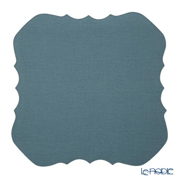 トルコ雑貨 アルテペレ スクエア プレースマット／ランチョンマット デニム調 ブルー 38×38cm PVC加工合皮製 撥水加工