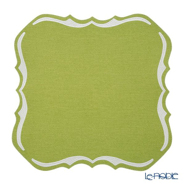 トルコ雑貨 アルテペレ スクエア プレースマット／ランチョンマット デニム調 グリーン 38×38cm PVC加工合皮製 撥水加工