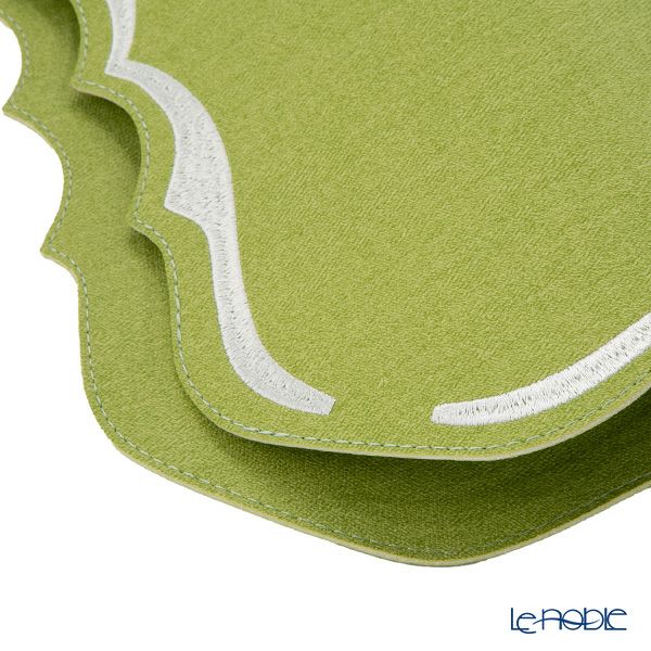 トルコ雑貨 アルテペレ スクエア プレースマット／ランチョンマット デニム調 グリーン 38×38cm PVC加工合皮製 撥水加工