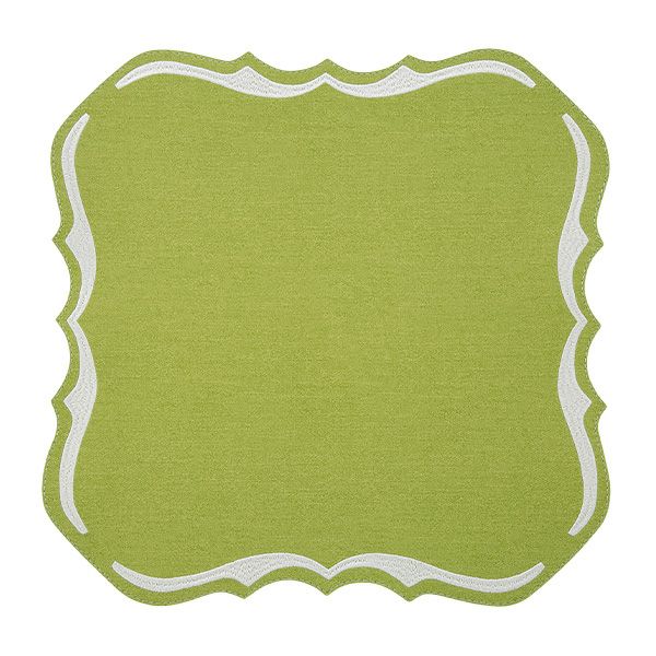 トルコ雑貨 アルテペレ スクエア プレースマット／ランチョンマット デニム調 グリーン 38×38cm PVC加工合皮製 撥水加工