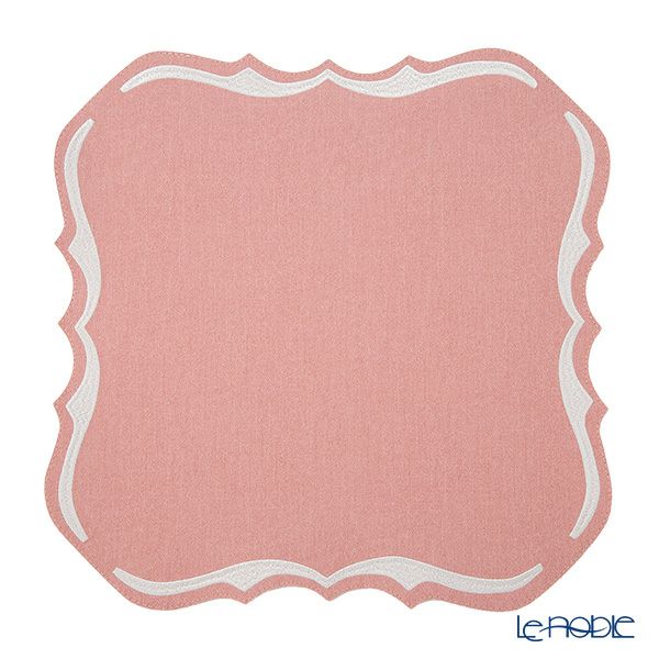 トルコ雑貨 アルテペレ スクエア プレースマット／ランチョンマット デニム調 ピンク 38×38cm PVC加工合皮製 撥水加工