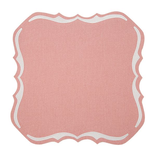 トルコ雑貨 アルテペレ スクエア プレースマット／ランチョンマット デニム調 ピンク 38×38cm PVC加工合皮製 撥水加工