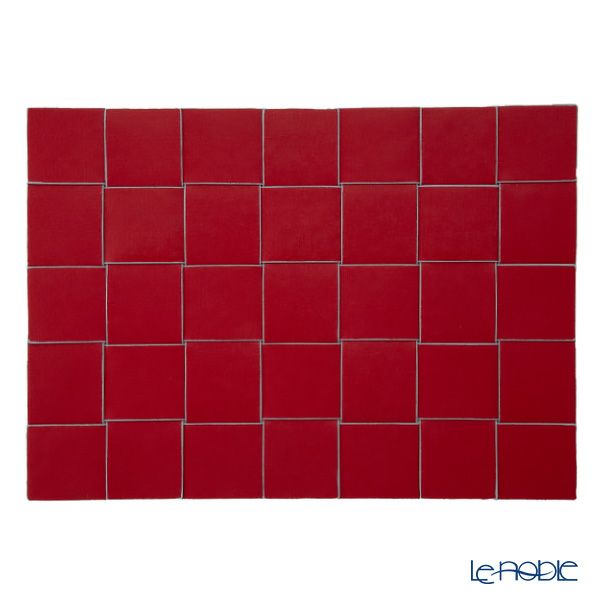 トルコ雑貨 アルテペレ 長方形 プレースマット／ランチョンマット ゴールド／レッド 31.5×44cm PVC加工合皮製 撥水加工