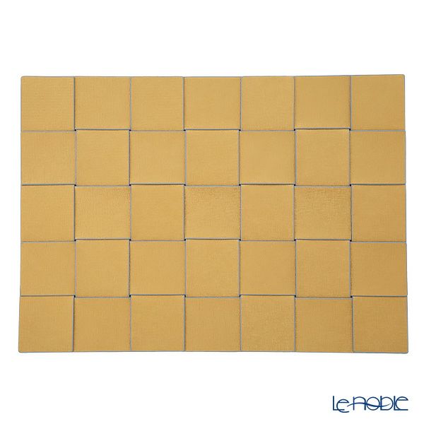 トルコ雑貨 アルテペレ 長方形 プレースマット／ランチョンマット ゴールド／レッド 31.5×44cm PVC加工合皮製 撥水加工