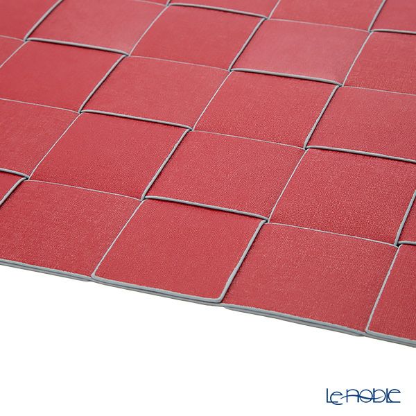 トルコ雑貨 アルテペレ 長方形 プレースマット／ランチョンマット ゴールド／レッド 31.5×44cm PVC加工合皮製 撥水加工