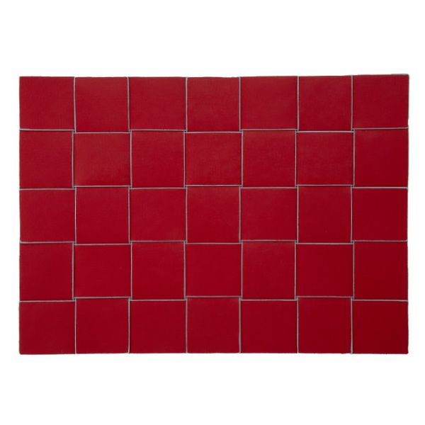 トルコ雑貨 アルテペレ 長方形 プレースマット／ランチョンマット ゴールド／レッド 31.5×44cm PVC加工合皮製 撥水加工