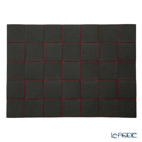 トルコ雑貨 アルテペレ 長方形 プレースマット／ランチョンマット シルバー／ブラック 31.5×44cm PVC加工合皮製 撥水加工